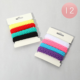 12 SET OF 4 - Plain Braided Stretch Hair Bands