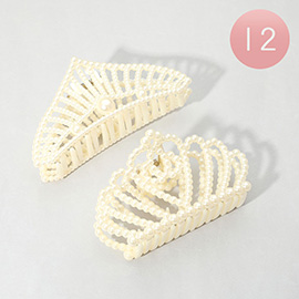12PCS - Pearl Crown Hair Claw Clips