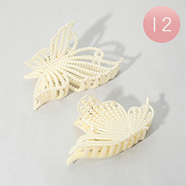 12PCS - Pearl Butterfly Hair Claw Clips