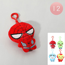 12PCS - Super Hero Plush Doll Keychain / Bag Charm
