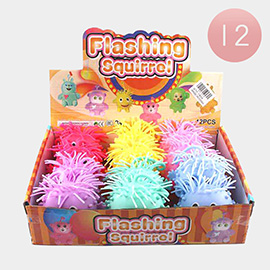 12PCS - Flashing Squirrel Squeeze Toys