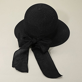 Mesh Bow Detail Floppy Sun Hat