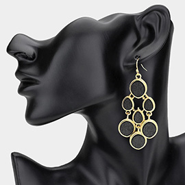 Wooden Cluster Chandelier Drop Earrings