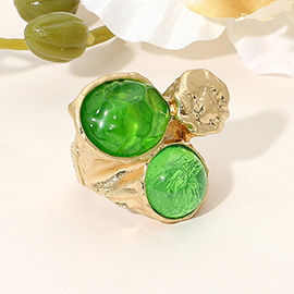 Abstract Chunky Stone Textured Stretch Ring