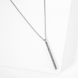 Gold Dipped Metal Bar Pendant Necklace