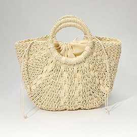 Raffia Woven Round Handle tote Bag
