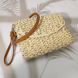Metallic Raffia Woven Clutch Bag / Crossbody Bag