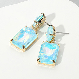 Square Rectangle Link Dangle Evening Earrings