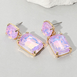 Square Rectangle Link Dangle Evening Earrings