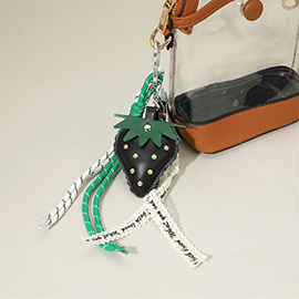 SECRET BOX_Faux Leather Strawberry Accent Mixed Charm Bag Accessory