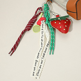 SECRET BOX_Faux Leather Strawberry Accent Mixed Charm Bag Accessory