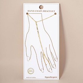 Gold Dipped Delicate Hand Chain Bracelet