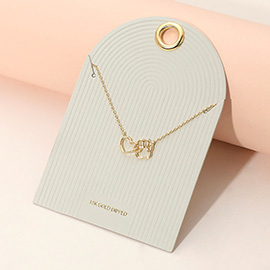 18K Gold Dipped Open Heart Paw Link Pendant Necklace