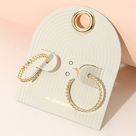 18K Gold Dipped Textured Hoop Earrings