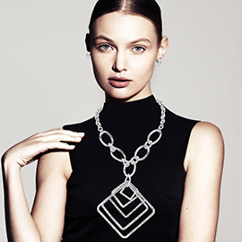 Geometric Metal Pendant Statement Necklace