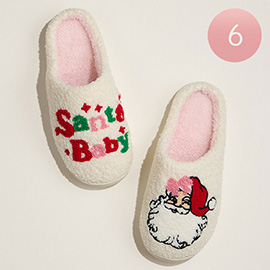 6Pairs - Santa Baby Cozy Indoor Slippers