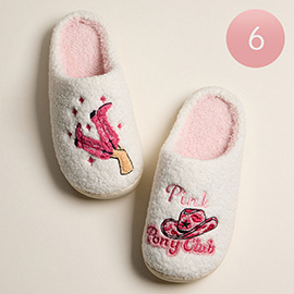 6Pairs - Pink Pony Club Indoor Slippers