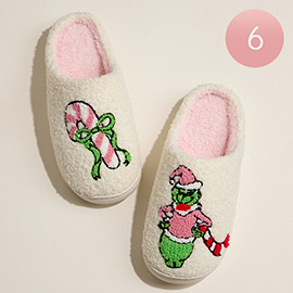 6Pairs - Grinch Green Monster  Holiday Indoor Slippers