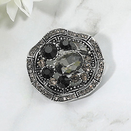 Vintage Inspired Gemstone Cluster Pin Brooch