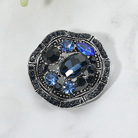 Vintage Inspired Gemstone Cluster Pin Brooch