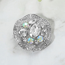 Vintage Inspired Gemstone Cluster Pin Brooch
