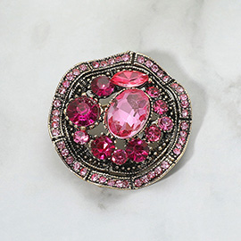 Vintage Inspired Gemstone Cluster Pin Brooch