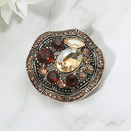 Vintage Inspired Gemstone Cluster Pin Brooch