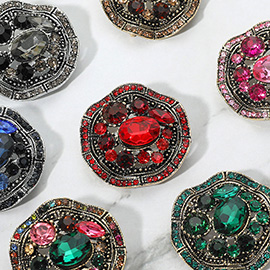 Vintage Inspired Gemstone Cluster Pin Brooch