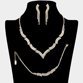 Rhinestone Paved Jewelry Set