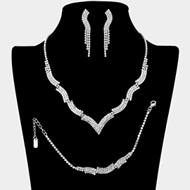 Rhinestone Paved Jewelry Set