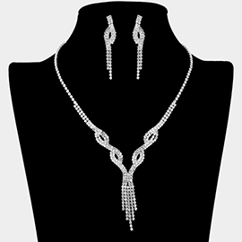 Rhinestone Paved Fringe Necklace