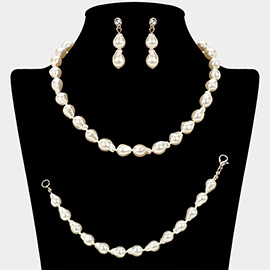 Teardrop Pearl Jewelry Set