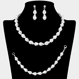 Teardrop Pearl Jewelry Set