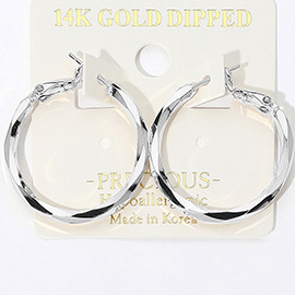 14K Gold Dipped Hypoallergenic Twisted Hoop Earrings