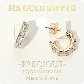 14k Gold Dipped Hypoallergenic Stone Mini Hoop Earrings