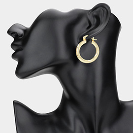 Metal Hoop Pin Catch Earrings
