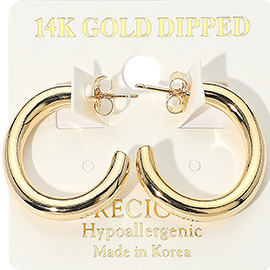 14K Gold Dipped Metal Hoop Earrings