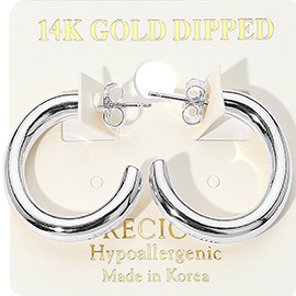 14K Gold Dipped Metal Hoop Earrings