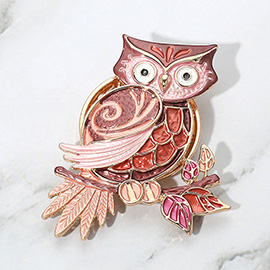 Colored Metal Owl Magnetic Brooch