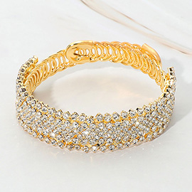 Crystal Rhinestone Adjustable Evening Bracelet