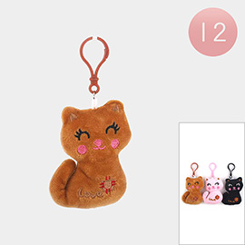 12PCS - Cat Plush Doll Keychains / Bag Charms
