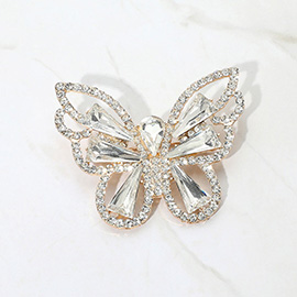 Stone Cluster Butterfly Pin Brooch