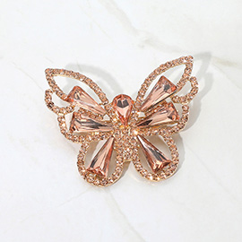 Stone Cluster Butterfly Pin Brooch