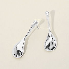 Abstract Metal Long Teardrop Earrings
