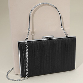 Textured Sparkle Fabric Top Handle Clutch Bag / Evening Bag
