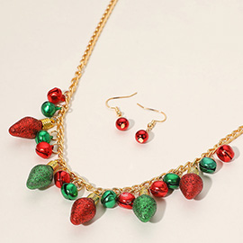 Christmas Light Bell Charm Necklace