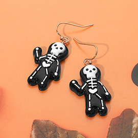 Spooky Halloween Skeleton Dangle Earrings