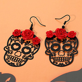 Day of the Dead Sugar Skull Dangle Earrings