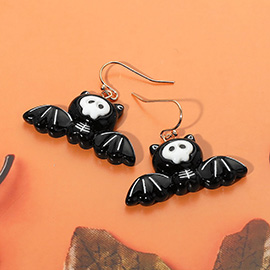 Halloween Bat Skeleton Dangle Earrings