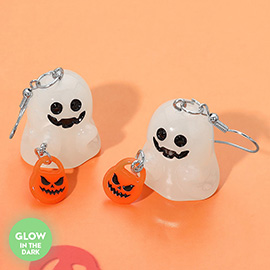 GLOW IN THE DARK Halloween Ghost Dangle Earrings